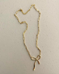 Paperclip Big Bow Necklace