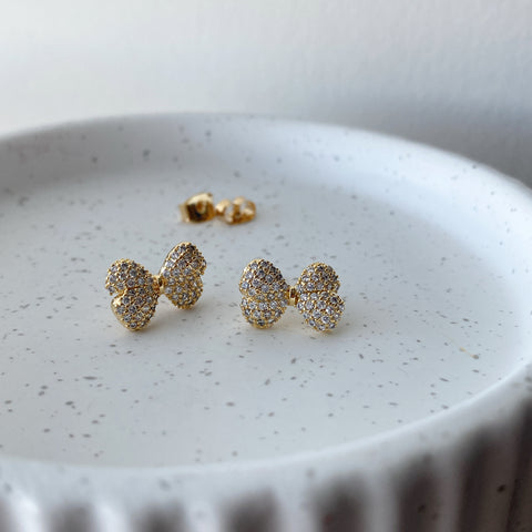 Pavé Poofy Bow Earrings