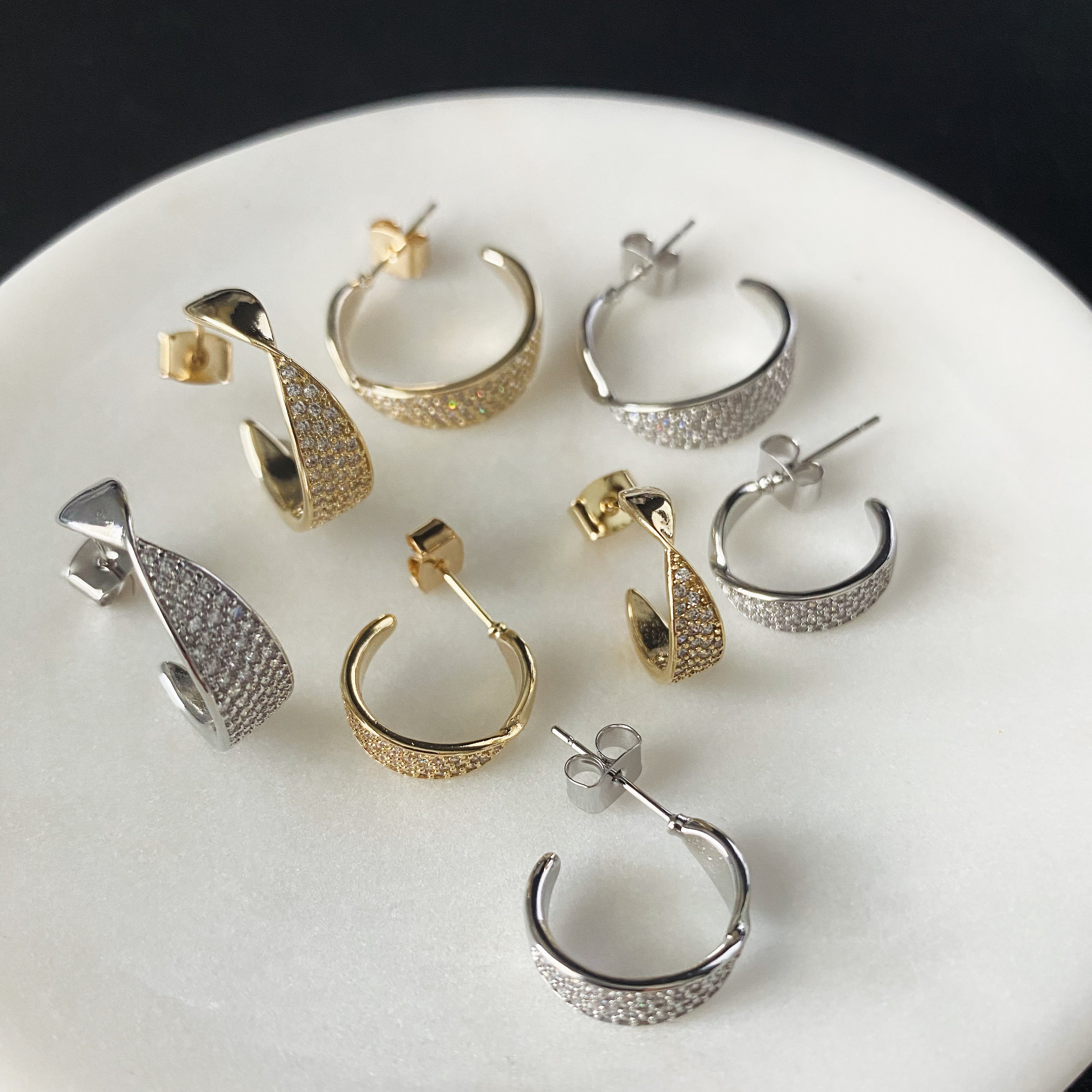 Pavé Twist Hoop Earrings