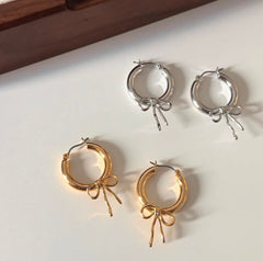 Flirty Bow Hoop Earrings