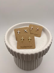 Baguette Cross Earrings