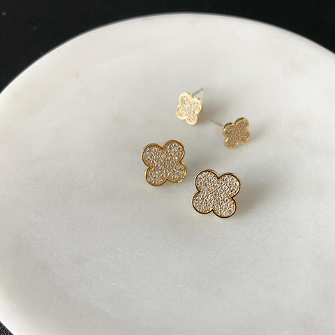 Pavé All-Around Clover Leaf Earrings