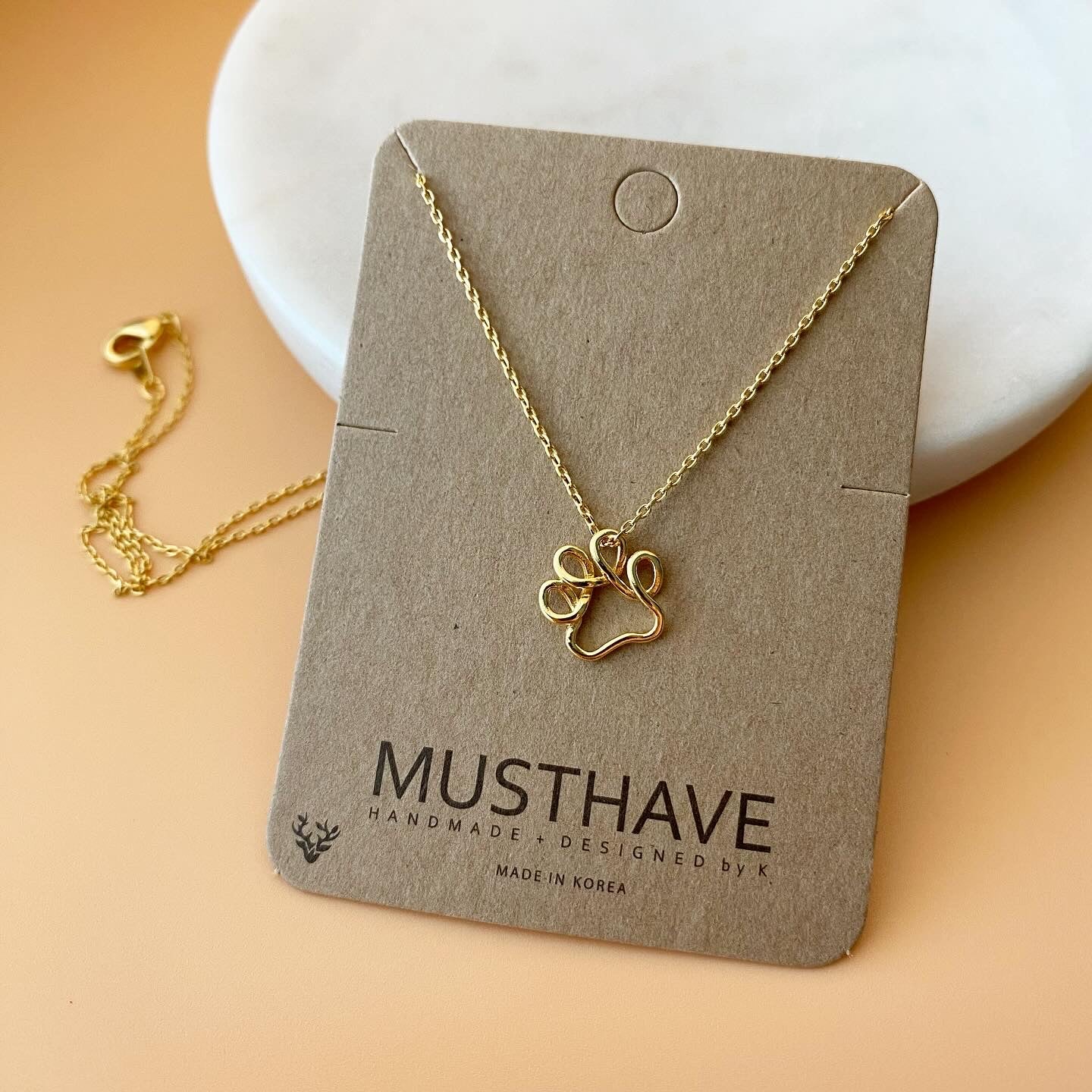 Paw Print Wire Necklace