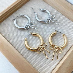 Flirty Bow Hoop Earrings