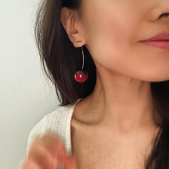 Fruit Earrings - Sweet Cherry Drop