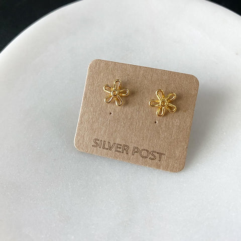 Stemless Flower Wire Earrings