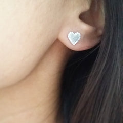 Pave Heart (Trim) Earrings