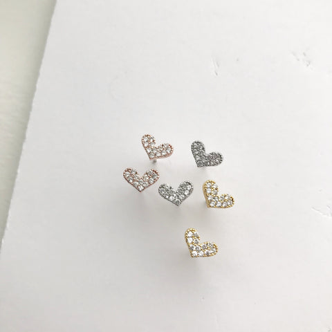 Pave Heart (Sparkle) Earrings