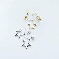 Star Pop-Up Hoop Earrings